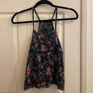 Kids Large Full Tilt Black Floral Cami